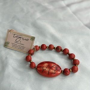 Tagua bracelet Dark Coral